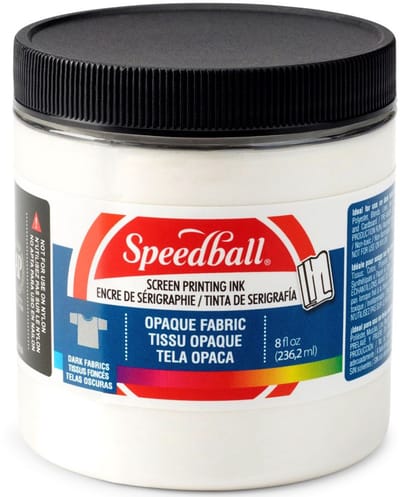 Shimmer fabric ink pearly white screen printing -Speedball
