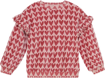 DAILY7 Sweater Heart Print Truien & Vesten Meisjes - Sweater - Hoodie - Vest- Roze - Maat 110