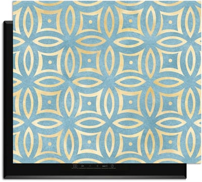 KitchenArt - Petal Illusion Blue - Inductie Beschermer - 65x52 cm - Kookplaat Beschermer - Luxe Afdekplaat Inductieplaat - Anti-slip & Oprolbaar - Beschermmat Inductiekookplaat
