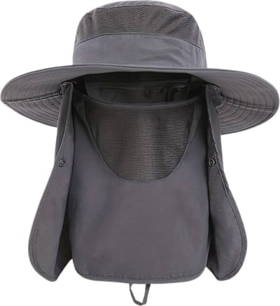 Nivard Zonnehoed - Reishoed - UV Beschermende Hoed - Pet - Hoedje Voor Dames & Heren - Hoofdbescherming - Gezichtsmasker - Donkergrijs