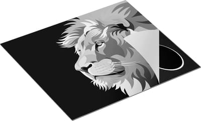 Chefcare Inductie Beschermer Gekleurde Leeuw - Leeuwenkop - Abstract - Zwart Wit - 60x50 cm - Afdekplaat Inductie - Kookplaat Beschermer - Inductie Mat