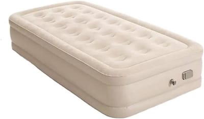 PVC Luchtbed - Opblaasmatras Kampeerbed - Kamperen en Glamping - Ingebouwde Pomp - 190x97x40cm - Bruin