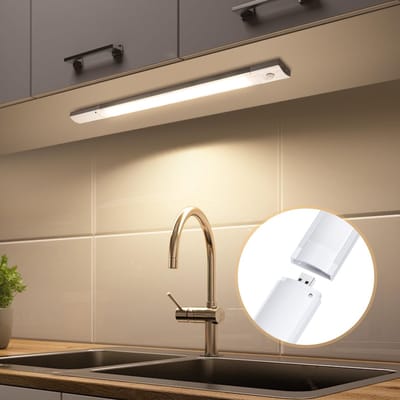 Aigostar LED Kastverlichting met bewegingssensor - Keuken Onderbouwverlichting - Keukenverlichting Draadloze - 2.5W - Oplaadbaar - Wit Licht