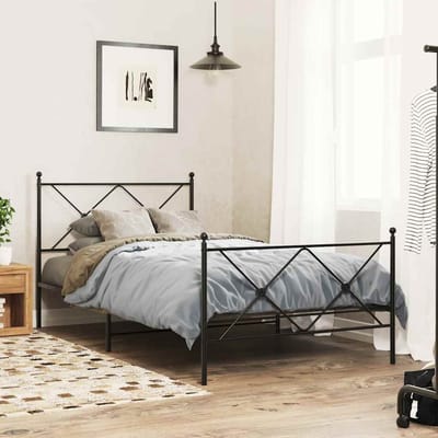 vidaXL - Vervangend - hoofdbord - 100 - cm - metaal - zwart