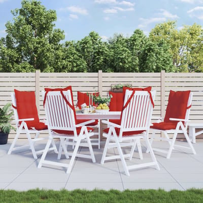 vidaXL - Stoelkussens - 6 - st - hoge - rug - oxford - stof - rood
