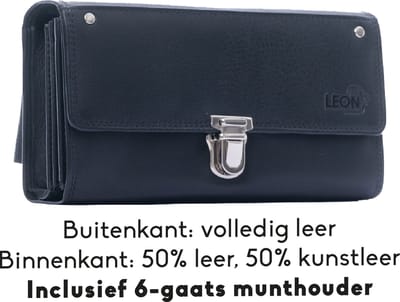 Horeca portemonnee - Kelnerbeurs - Horeca portefeuille - Kelner portefeuille - Taxi portemonnee - Koopmansbeurs - Kelnersbeurs - Horeca portemonnee leder - Biljethouder - Horeca portemonnee met munthouder - Munthouder - 6-gaats - Munthouder horeca