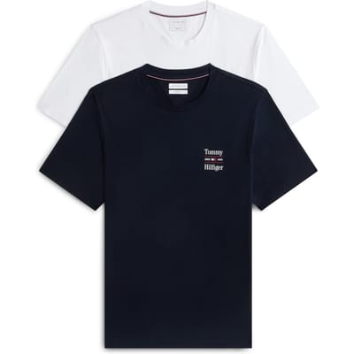 Tommy Hilfiger 2-pack Chest Graphic Navy/white Größe: S | Basic T-Shirts Outlet | Herren | Blau