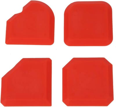 Afdichtingsgereedschap Set - Afwerkingsschrapers - Glad Maken Voegen - Duurzaam Siliconen Materiaal - 4 Delig - Grijs