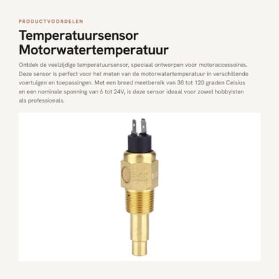 Dailygoods - Temperatuursensor - Motorwatertemperatuur - Breed meetbereik - 6~24V - Geschikt voor motoraccessoires - Efficiënt energieverbruik - M14 a...