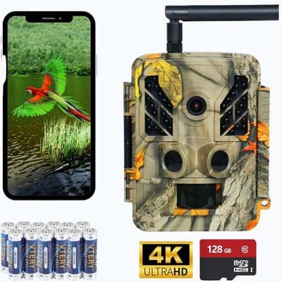 Siltcon DirectGoods® Professionele WildCamera met Nachtzicht - 4K Ultra HD & 48MP - Incl. 128GB SD - Incl. Tripod - Incl. 12 batterijen
