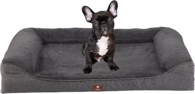 Meritosh© luxe orthopedisch hondenkussen S 71x58cm - Hondenmand met wasbare waterdichte hoes - Zacht hondenbed voor kleine honden en puppy's - Grijs