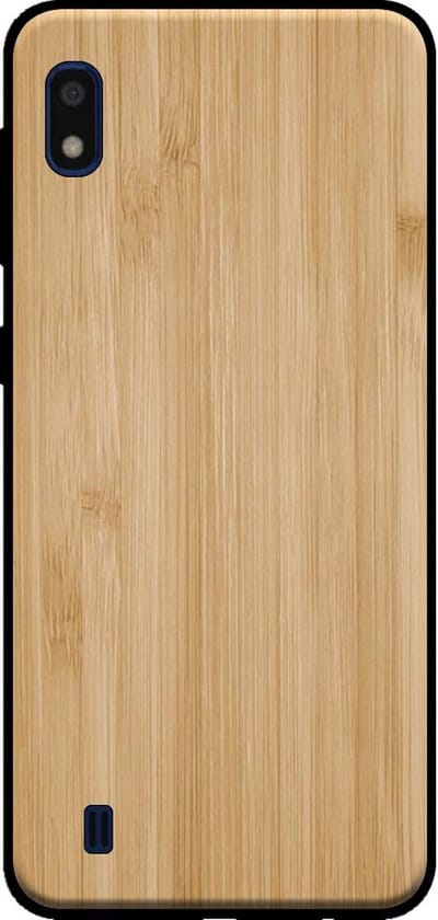 Smartphonica Telefoonhoesje voor Samsung Galaxy A10 met houten look - backcover bamboo kunsthout hoesje - Bruin geschikt voor Samsung Galaxy A10