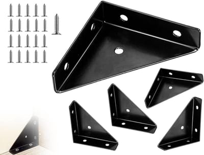 Hoekhouders Set - Verbindingen Bevestigingen - Meubels Versterken - Inclusief Schroeven - 65 x 65 mm - Zwart