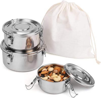 Famanu – lunchbox set met draagtas (3 stuks) - voedselcontainers voor snacks - fruit - ontbijtgranen - soep en maaltijden - BPA-vrij en herbruikbaar