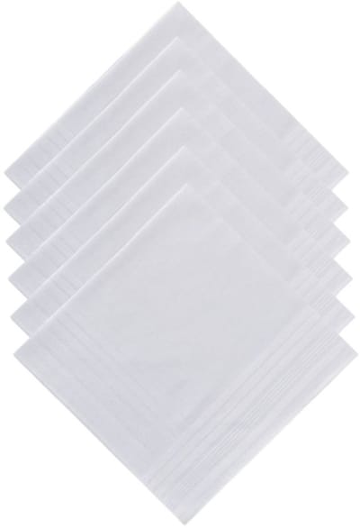 Katoenen Zakdoek – Heren Pochet – Zachte & Ademende Stof – 40 x 40 cm – Wit - 6-pack