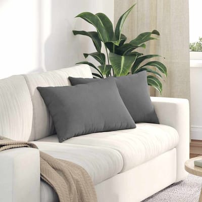 vidaXL - Zitkussens - 2 - st - Stof - Donkergrijs - 60 - x - 40 - cm