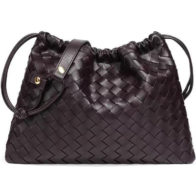Lucky Bag, Dames schoudertas, Handgeweven tas, Gekreukelde Wolk Tas, Modieus, Trendy en Retro Crossbody Tas black