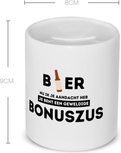 Akyol - bier, nu ik je aandacht heb je bent een geweldige bonuszus Spaarpot - Zus - de beste zus - verjaardagscadeau - verjaardag - cadeau - cadeautje voor zus - zus artikelen - kado - geschenk - gift - 350 ML inhoud