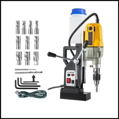 Magnetische Boormachine – 1100W – 7-delige Set – 40mm Boorcapaciteit – 12.000N Magneetkracht – 580RPM – Inclusief Koeltank – Industriële Magneetboor