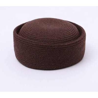 Chapeau Pillbox Vintage Printemps Été Béret en Paille Chapeau Fedora Casquette Plate pour Dames Fascinator de Mariage Casquettes de Rue Bérets d'Été pour la Plage brown