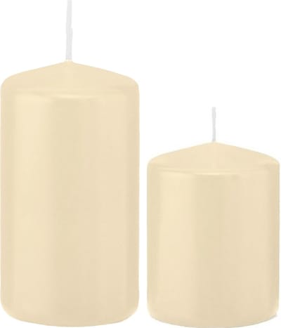 Trend Candles - Stompkaarsen set 4x stuks creme wit 8 en 12 cm