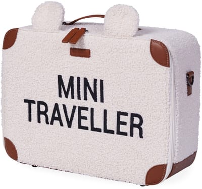 Childhome - Mini Traveller Kinderkoffer - Teddy Off White - Compact - Ruim Interieur - Draagriem - 40-x30x15cm