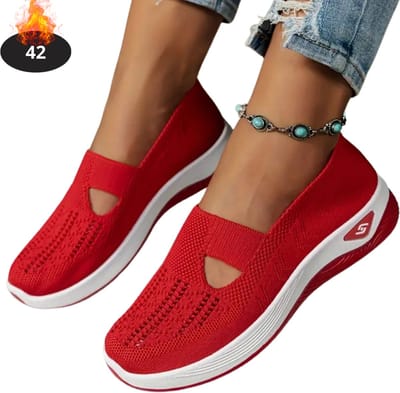 Livano Schoenen Dames - Sneakers - Comfortabel - Slippers - Casual - Volwassen - Rood - Maat 42