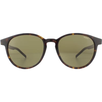 Hugo van Hugo Boss Round Mens Havana groene zonnebril