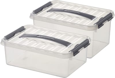 Sunware Opberg boxen set van 6x - kunststof met deksel in 4 en 6 Liter