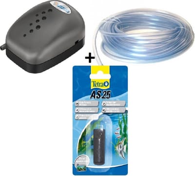Superfish Air Flow Mini - Aquariumpomp + luchtslang 2.5M + uitstroomsteen