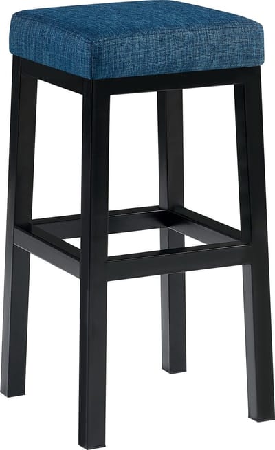 CLP Taylor Barkruk - zwart metalen frame - Zithoogte 78 cm - stof - blauw/zwart