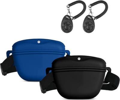 6-Pack Dog Treat Bag met Training Clicker en Belt Bag voor Honden, Ideaal voor Wandelen en Trainen