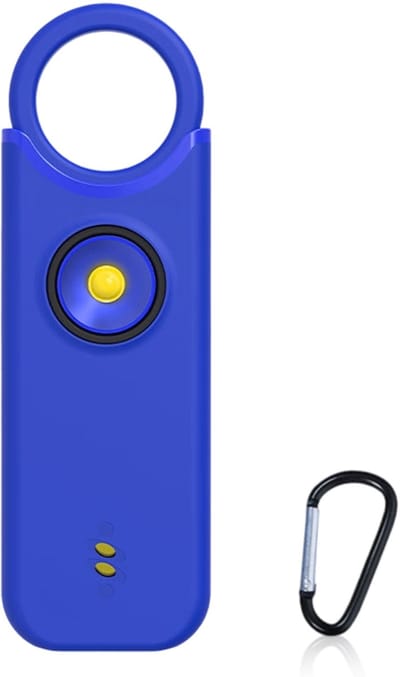 Zakalarm - vrouwelijk 135dB sleutelhanger met sleutelring en deuralarm en flits-LED-lampje - geschikt voor vrouwen,kinderen,senioren, noodsystemen, preventie en zelfverdediging - blauw