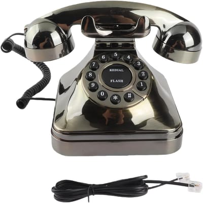 Antieke Telefoon - Vaste Telefoon - Decoratie - Ruisonderdrukking - 23 x 16 x 15 cm - Brons