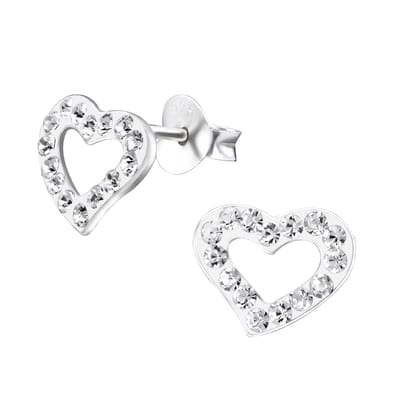 Amanto Kids Oorbellen Faiza - 925 Zilver E-Coating - Hartje - 10x7mm