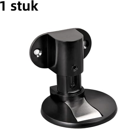 1 stuk - Verstelbare staande deurstopper - Sterke magnetische anti-botsing en stil - Ponsvrij - Aluminiumlegering - Geschikt voor badkamer- en slaapkamerdeuren - Zwart
