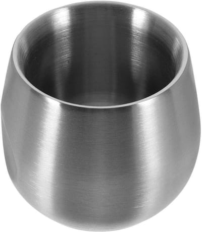 Scheerzeep Kom - Scheerbeker Houder - Glad Scheren - Dubbelwandig Roestvrij Staal - 200 ml - Zilver