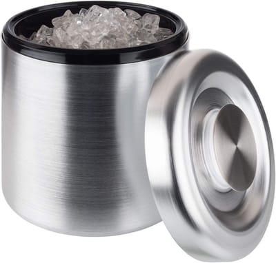 hoogwaardige ijsemmer van geanodiseerd aluminium met een inhoud van 3 liter, afmetingen 16 cm x 19 cm x 27 cm