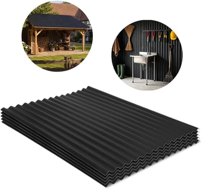 Antracietgrijze ASA dakplaten 5 stuks 117 x 93 cm 1,5 mm golfplaten