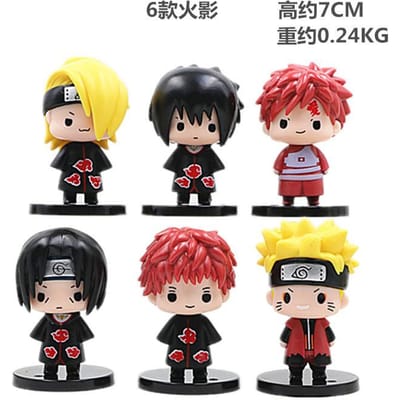 6 stuks/set 12cm Anime Naruto Shippuden Hinata Sasuke Itachi Kakashi Gaara anime figuur Q Versie PVC Figuren Speelgoed Poppen Kind Mooi Cadeau no box
