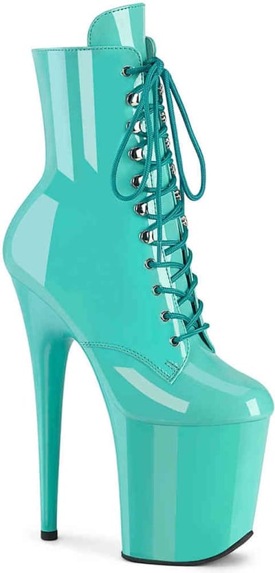 Pleaser - FLAMINGO-1020 Plateau Laarzen, Paaldans schoenen - US 6 - 36 Shoes - Turquoise