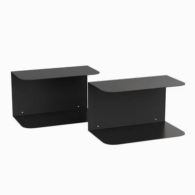 Nachtkastje Notodden set van 2 zwevend 23x40x23 cm zwart [en.casa]