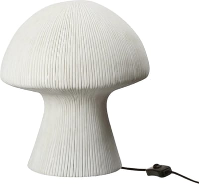 Design Tafellamp Mushroom | Crème Paddenstoel Lamp van Zandsteen – 30 cm | Scandinavisch – E14 – ByOn