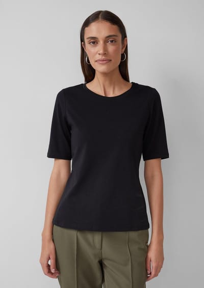 Regular fit T-shirt van katoenmix