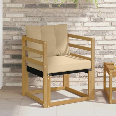 vidaXL - Buitensofa - Massief - Acaciahout - en - Textilene - Wit