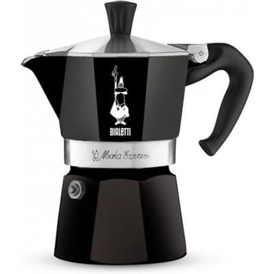 Italiaanse koffiezetter - BIALETTI - Moka Express - Alle warmtebronnen behalve inductie - 3 kopjes - 100 ml - Zwart
