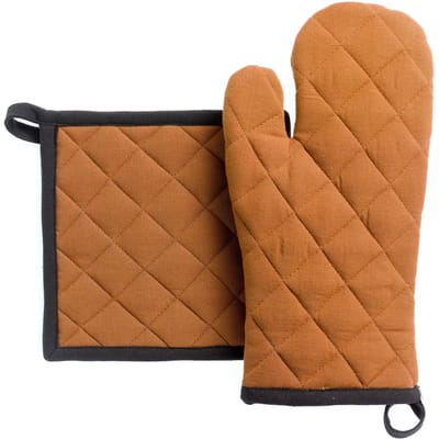 Set van keukenhandschoenen en ovenwanten van gerecycled materiaal Grace Winkler
