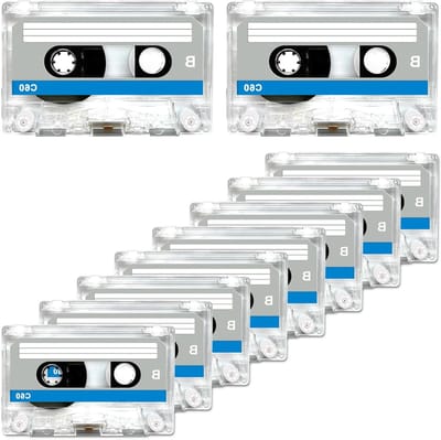 10 lege audiocassettes van 60 minuten voor muziek, lezingen, seminars en dagelijkse opnames met ruisonderdrukking