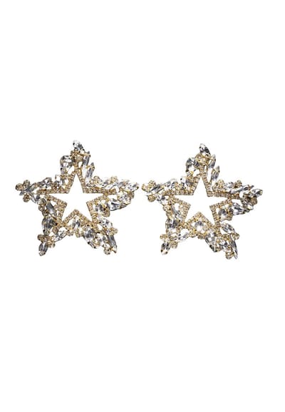 Margot Bardot Crystal Star Oorbellen Gold