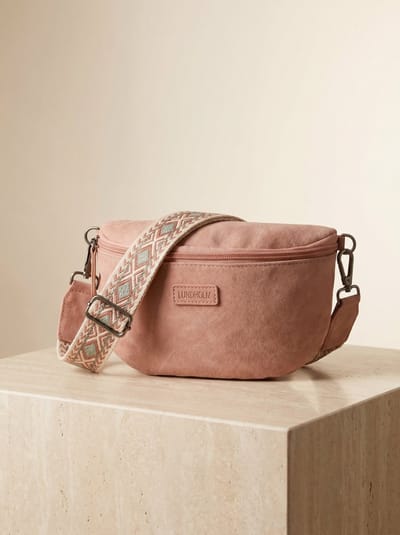 Lundholm heuptasje dames zacht roze met tassenriem bag strap - heuptas dames met brede riem fanny pack crossbody tasje dames festival tasje roze - cadeau voor vriendin - Scandinavisch design | Heby serie